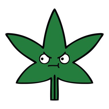 sevimli çizgi marihuana yaprağı
