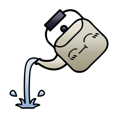 Degrade gölgeli karikatür dökerek su ısıtıcısı