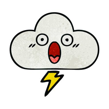 Retro grunge doku çizgi film thunder bulut
