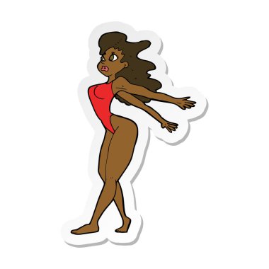 etiket Mayo içinde bir çizgi film seksi kadın