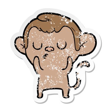 bir karikatür maymun sıkıntılı etiket