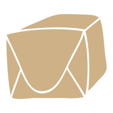 ilginç el karikatür kahverengi parsel çekilmiş