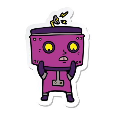 bir çizgi film robot Sticker