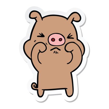 çizgi film huysuz domuz bir etiket