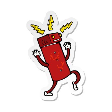 bir çizgi film robot Sticker