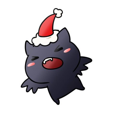 Noel degrade çizgi film kawaii yarasa