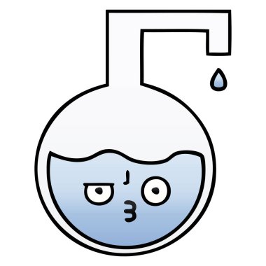 Degrade gölgeli karikatür bilimsel deney 