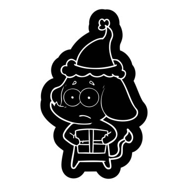 Noel hediyesi giyen ile emin değilseniz bir fil çizgi film simgesi