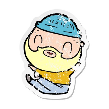 bir karikatür sıkıntılı etiket adam sakallı