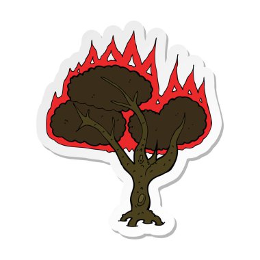 etiket ağaç yanan bir karikatür