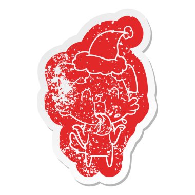 çizgi film sıkıntılı etiket omuzlarında shrugging nefes nefese bir köpek 