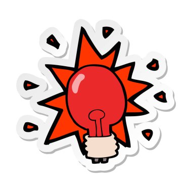 etiket bir karikatür kırmızı ışık ampul