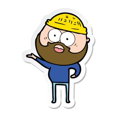 etiket bir karikatür sakallı adam şaşırttı