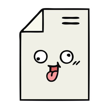 bir yaprak kağıda sevimli çizgi 