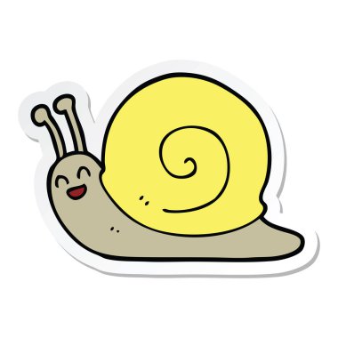 bir çizgi film salyangoz etiket