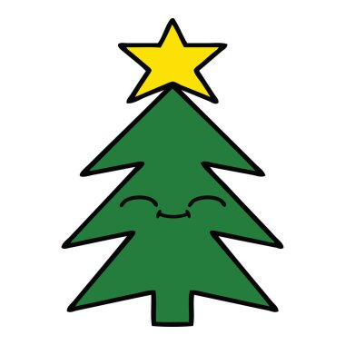 Sevimli çizgi Noel ağacı