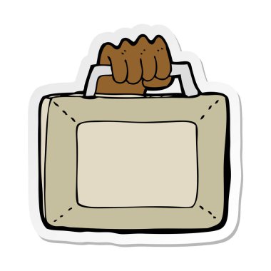 bir çizgi film evrak çantası etiket