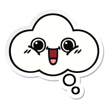 sevimli çizgi düşünce balonu etiket