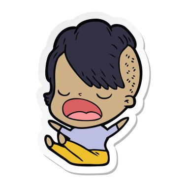 etiket konuşuyor karikatür serin hippi kız