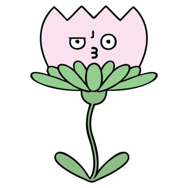 sevimli çizgi çiçek