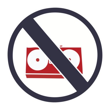 düz renk retro karikatür radyo izin verilen yok