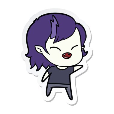 bir çizgi film gülen vampir kız etiketi