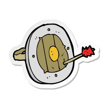 etiket ok ile bir çizgi film kalkan