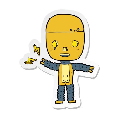 bir çizgi film robot Sticker