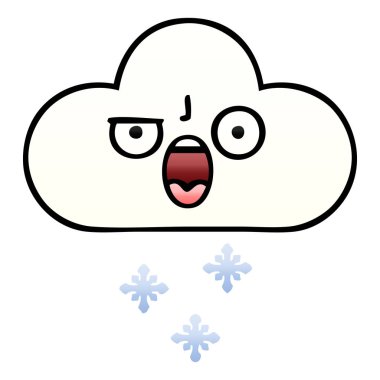 Degrade gölgeli karikatür kar bulut