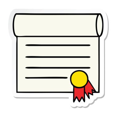 sevimli çizgi sertifika etiket