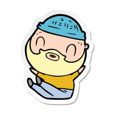 etiket bir karikatür sakallı adamın