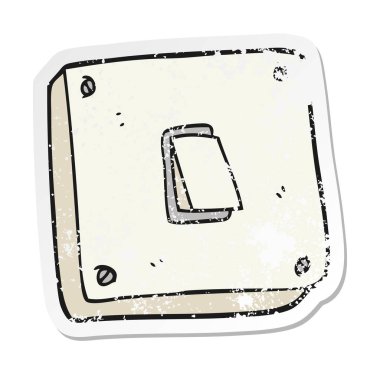 Retro sıkıntılı etiket bir karikatür ışık geçiş