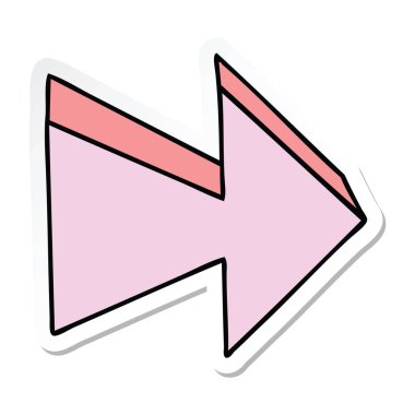 ilginç bir el etiket çizilmiş karikatür oku