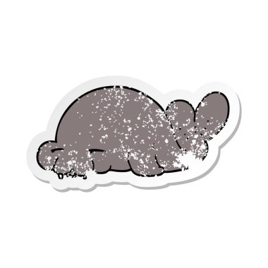 bir çizgi film mühür sıkıntılı etiket