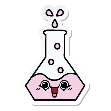 sevimli çizgi bilim kabı etiket