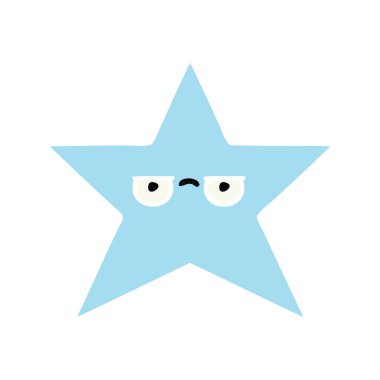 düz renk retro çizgi film yıldız balık