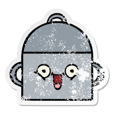 tencereye bir sevimli çizgi sıkıntılı etiket