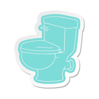 çizgi film etiketi banyo tuvalet