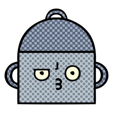 çizgi roman tarzı karikatür bir pişirme tencere