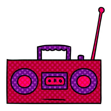 elle çizilmiş karikatür doodle retro bir kaset çalar