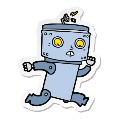 bir çizgi film robot Sticker