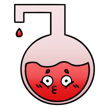 Degrade gölgeli karikatür bilimsel deney 