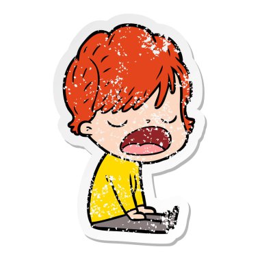 sıkıntılı etiket konuşuyor karikatür kadın