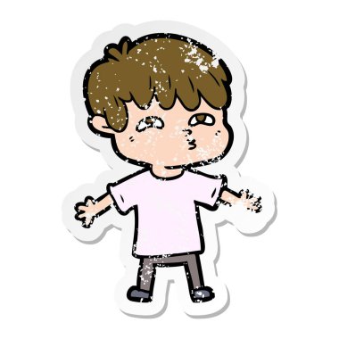 karışık bir karikatür insanın sıkıntılı etiket