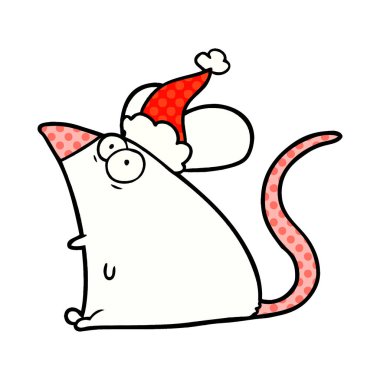 sant giyen korkmuş bir fare çizgi roman tarzı gösteren resim