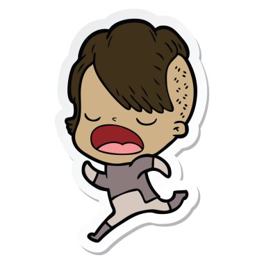 etiket konuşuyor karikatür serin hippi kız