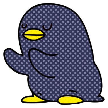 çizgi roman tarzı ilginç karikatür penguen