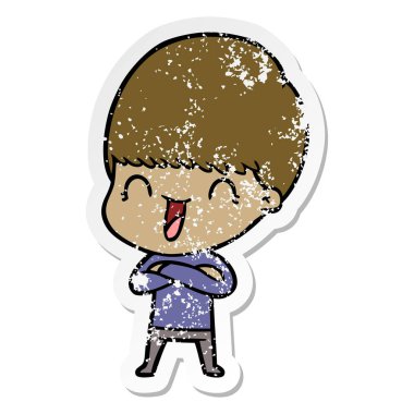 bir mutlu çizgi film çocuk sıkıntılı etiket