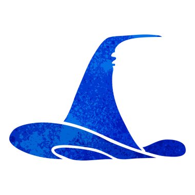 Retro karikatür doodle bir cadı şapka