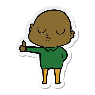 etiket bir karikatür kel adam